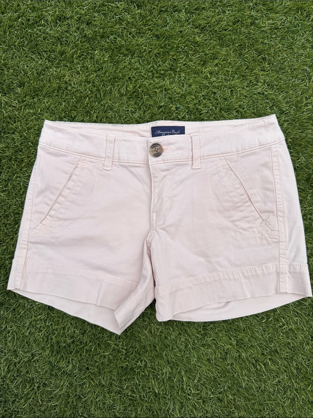 American Eagle Outfitters Pale Pink Cotton Bermuda Shorts